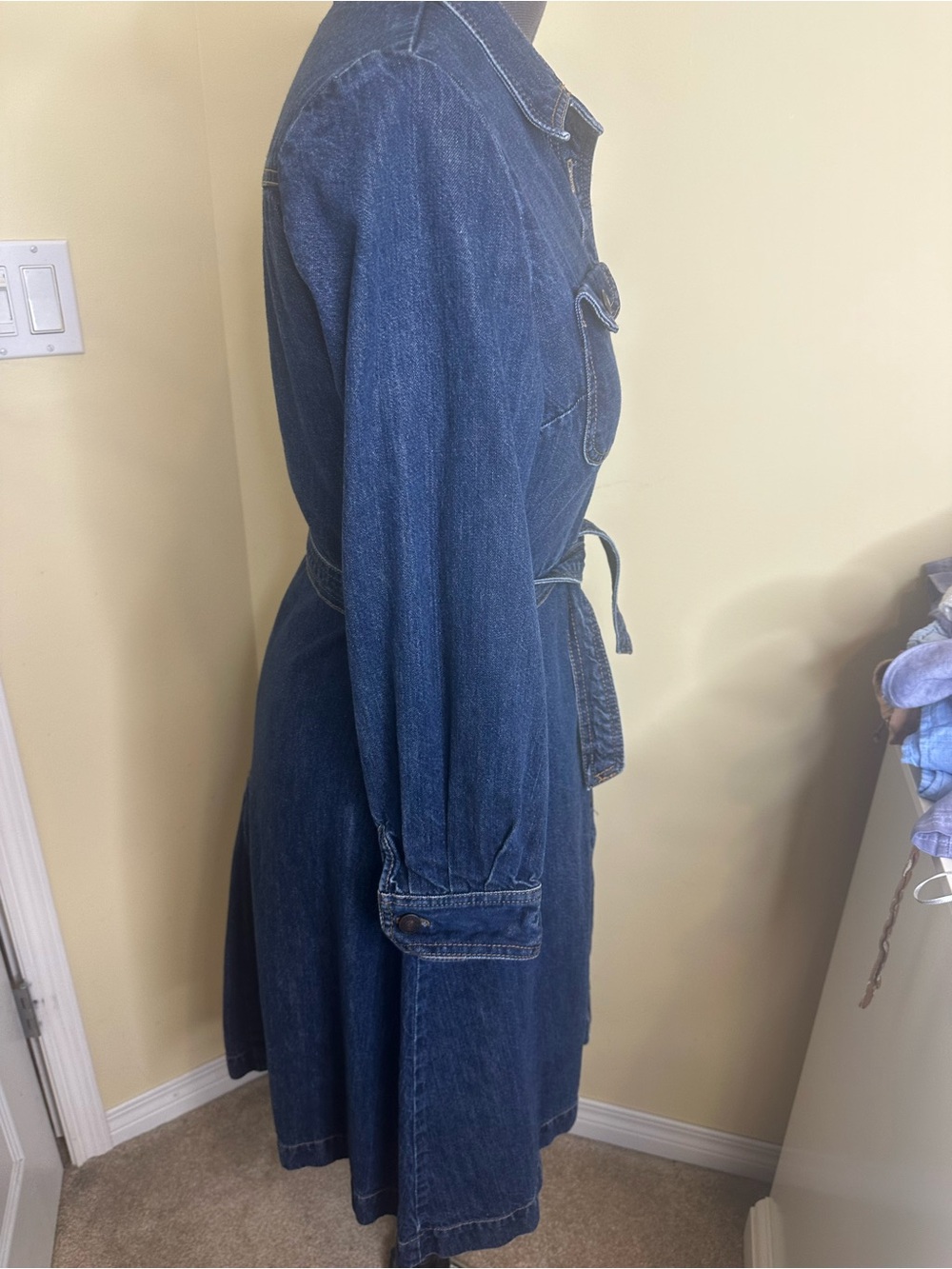 Gap vintage Denim Button-Front Shirt Dress  shirt dress size 12 - Picture 6 of 15